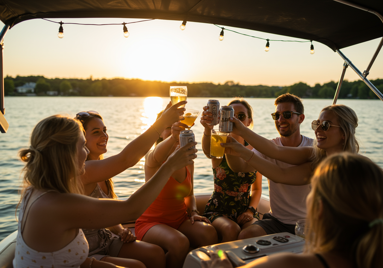 Group toasting drinks